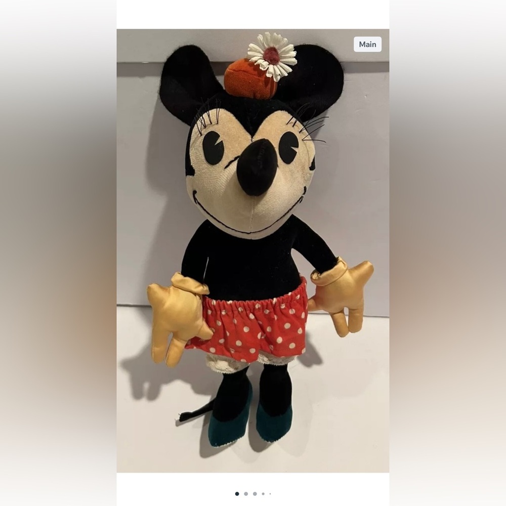 Rare 1930 Charlotte Clark Minnie Mouse Velvet Doll Museum Quality
